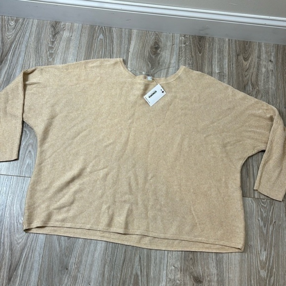 Sonoma life  beige dollman sleeves round neck ribbed sweater size 3XL nwt